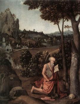 喬吉姆 帕蒂尼爾 Rocky Landscape With Saint Jerome